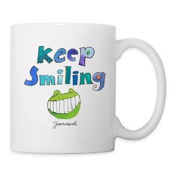 Janosch Keep Smiling Mit Günther Kastenfrosch - Tasse - Weiß - Rechts