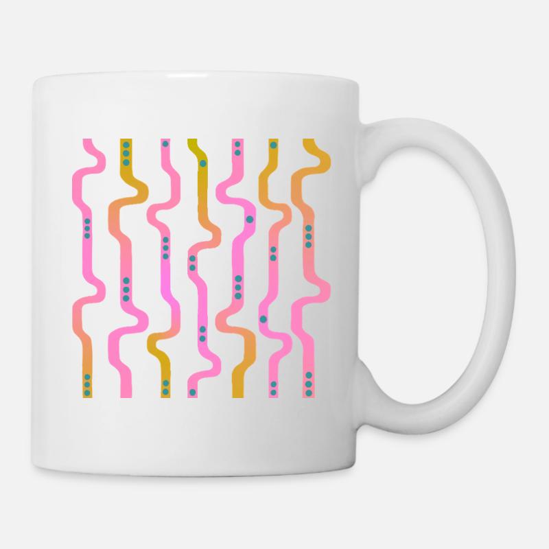 Wiggle Wavy Stripes L Stripes L Riso Transition - Mug - white