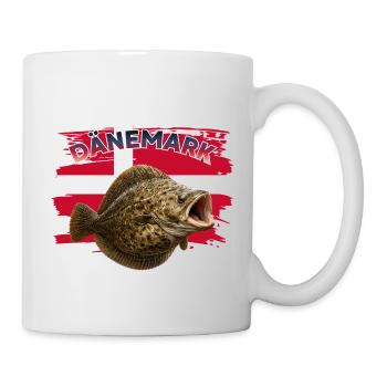 Steinbutt-Angeln Dänemark - Tasse - Weiß - Rechts