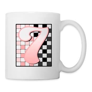 7. GEBURTSTAG – PINK CHECKERED - Tasse - Weiß - Rechts