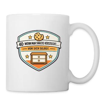 40er Snackversteck Badge - Tasse - Weiß - Rechts