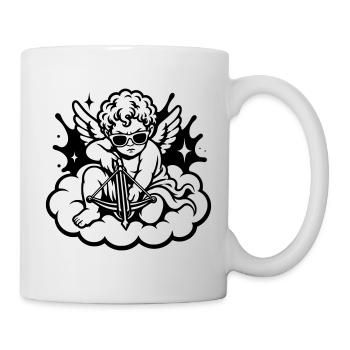 Cupidon Cool avec arbalète et lunettes de soleil - Mug blanc - blanc - Droite