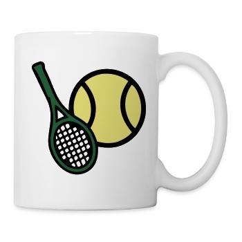 Tennisschläger Aufschlag Action - Tasse - Weiß - Rechts