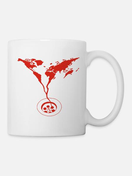 Das Ende der Welt (rot) - Tasse - Weiß