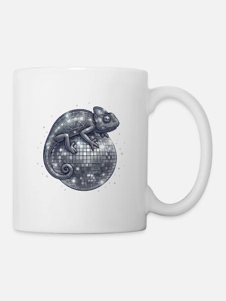 Caméléon sur la boule disco - Mug blanc - blanc