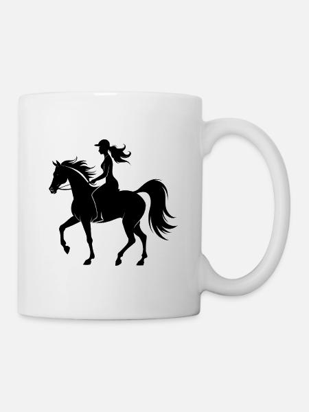Reitpferd - Tasse - Weiß