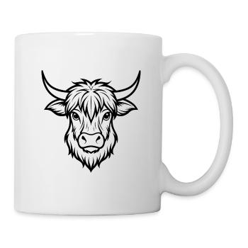 Highland-Kuhkopf - Tasse - Weiß - Rechts