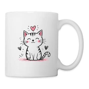 Cute Doodle Cat - Mug - white - Right