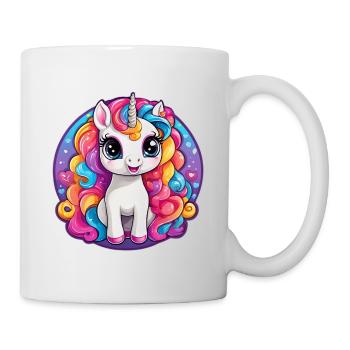 Traumhaftes Regenbogeneinhorn - Tasse - Weiß - Rechts