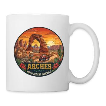 Delicate Arch Utah Nationalpark Sonnenuntergang  - Tasse - Weiß - Rechts