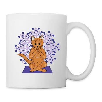 Mandala méditatif du chat - Mug blanc - blanc - Droite