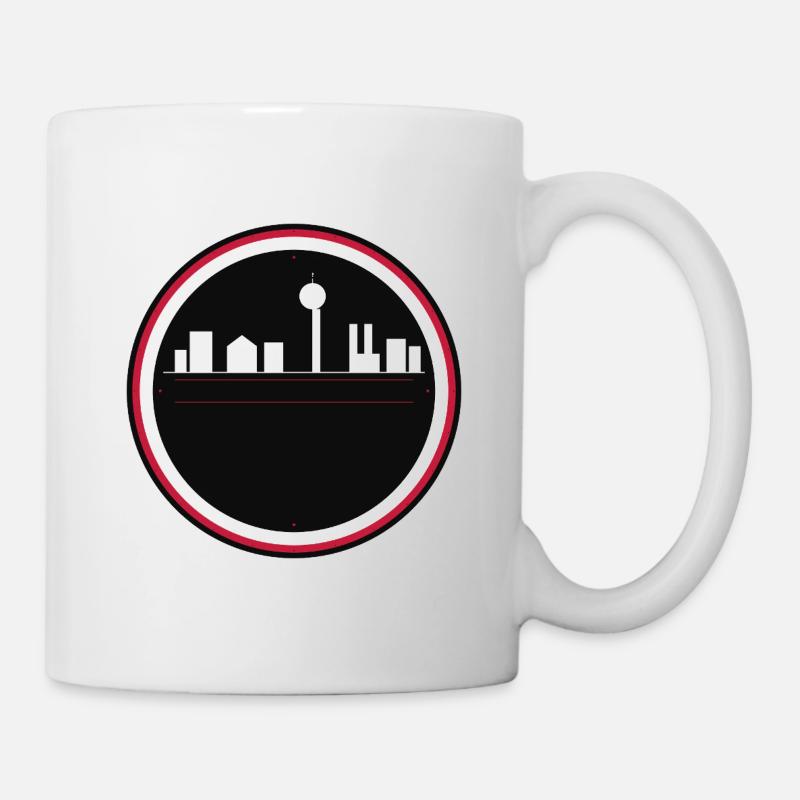 Silhouette urbaine noire et rouge - Mug blanc - blanc