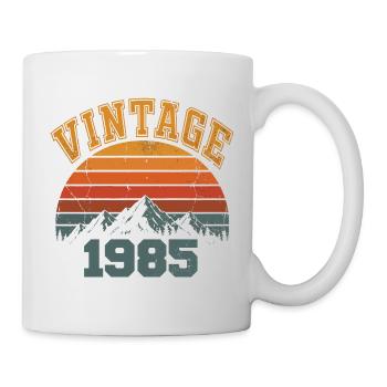 Vintage 1985 Retro Mountain Jubiläum 1985 - Tasse - Weiß - Rechts