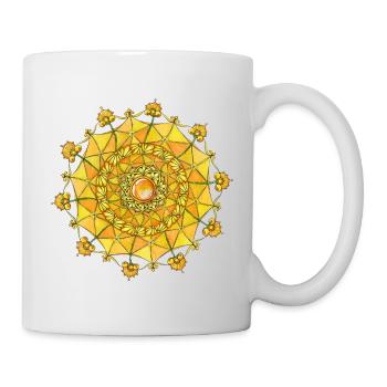 Mandala Navel Manipura Chakra Hand Drawn - Mug - white - Right