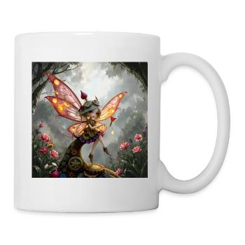 Steampunk fairy with wings - Mug - white - Right