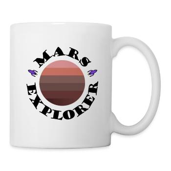 Mars Planetensunset mit Raketen - Tasse - Weiß - Rechts
