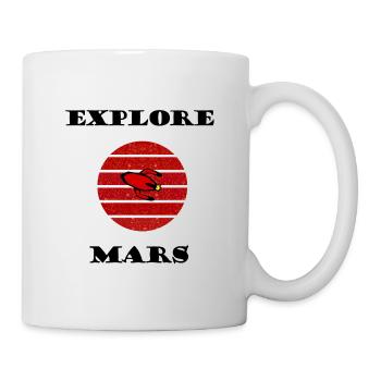 Retro rocket in the red striped circle - Mug - white - Right