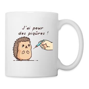 J'AI PEUR DES PIQÛRES - hérisson drôle enfant - Mug blanc - blanc - Droite