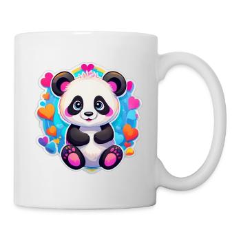 Panda Coeur Arc-en-Ciel - Mug blanc - blanc - Droite