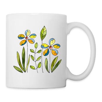 Fleur - Mug blanc - blanc - Droite