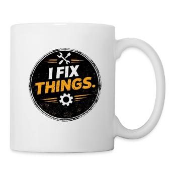 I Fix Things Mechaniker-Logo - Tasse - Weiß - Rechts