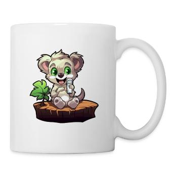 Kleiner Koala am Baumstumpf - Tasse - Weiß - Rechts