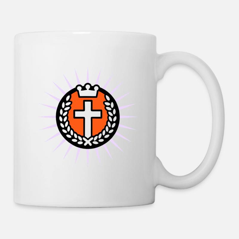 Croix à la lumière avec couronne - Mug blanc - blanc