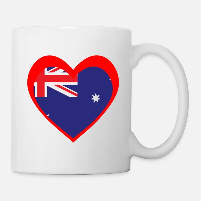 Red Aussie Heart – Wahrer südlicher Geist - Tasse - Weiß