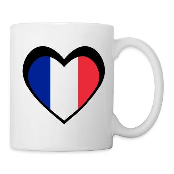 Heart French Flag Black - Mug - white - Right