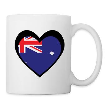 Black Aussie Heart – Bold Modern Australia - Mug blanc - blanc - Droite