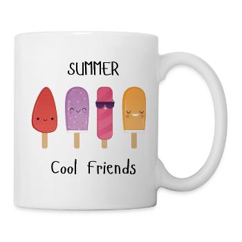 Sommer-coole Freunde - Tasse - Weiß - Rechts