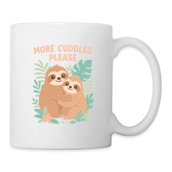 Cute Sloths: More Cuddles Please Design - Mug - white - Right