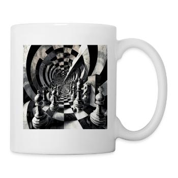 Chess spiral in black and white - Mug - white - Right