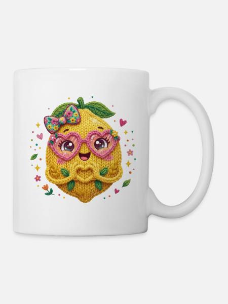 Zitrone Herzhände - Tasse - Weiß