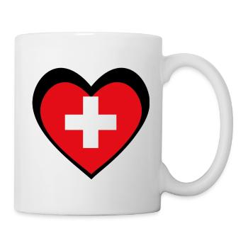 Schweiz Herz Schwarz – Liebe zur Schweiz - Mug blanc - blanc - Droite