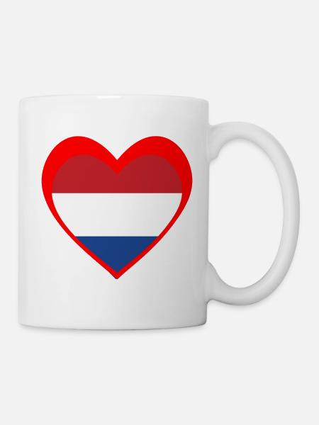Nederland Hart – Liefde voor Nederland - Tasse - Weiß