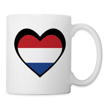 Nederland Hart Zwart – Liefde voor Nederland - Mug - white - Right