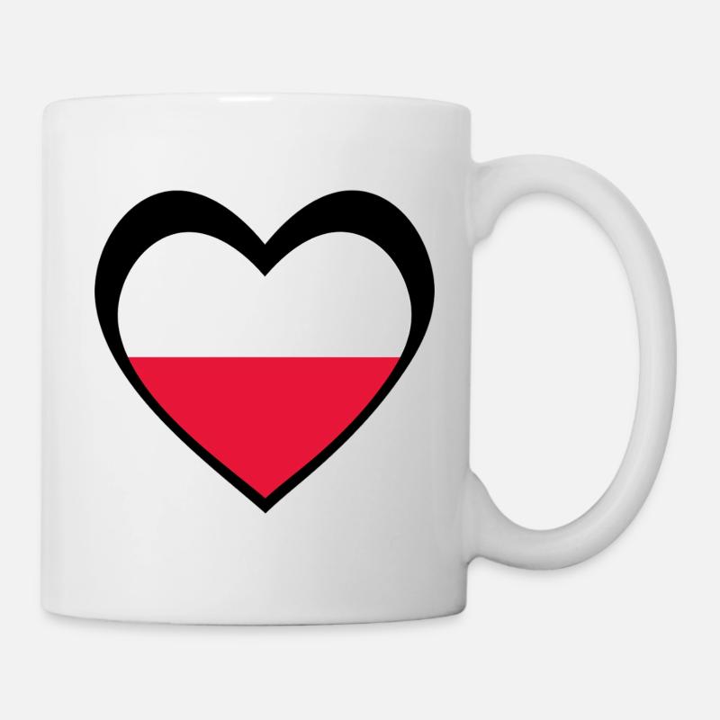 Polska Serce Czarne – Miłość do Polski - Mug blanc - blanc