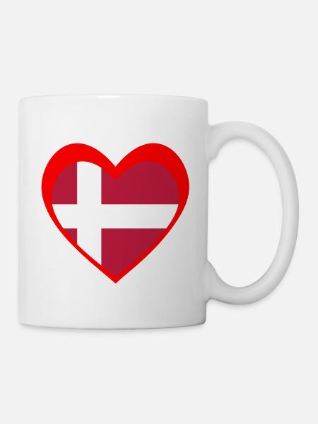 Danmark Hjerte – Kærlighed til Danmark - Tasse - Weiß