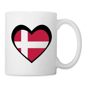 Danmark Sort Hjerte – Kærlighed til Danmark - Mug blanc - blanc - Droite