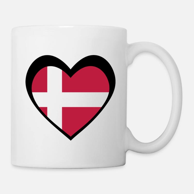 Danmark Sort Hjerte – Kærlighed til Danmark - Mug - white