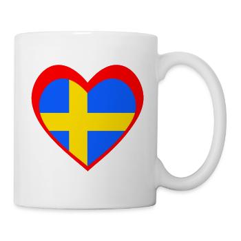 Sverige Hjärta – Kärlek till Sverige - Mug blanc - blanc - Droite