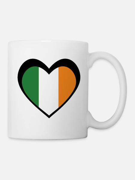 Irland Black Heart – Liebe zu Irland - Tasse - Weiß