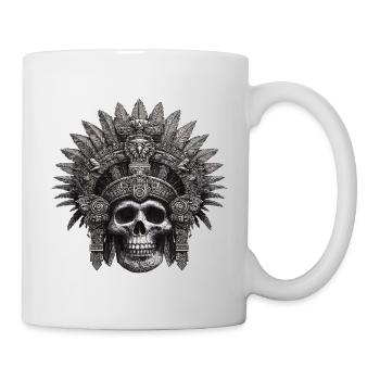 Maya Krieger Azteken Design - Tasse - Weiß - Rechts