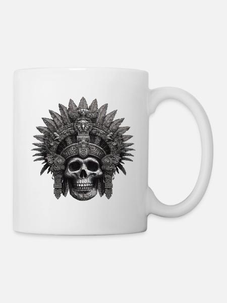 Maya Krieger Azteken Design - Tasse - Weiß