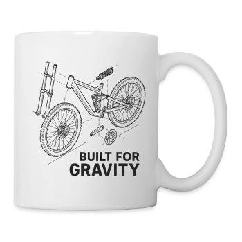 Construit pour la gravité : Dessin explosé de DH-Bike - Mug blanc - blanc - Droite