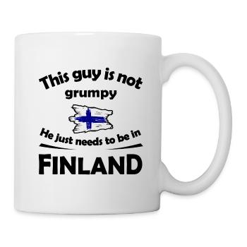 Pinselstrich Finnlandflagge - Tasse - Weiß - Rechts