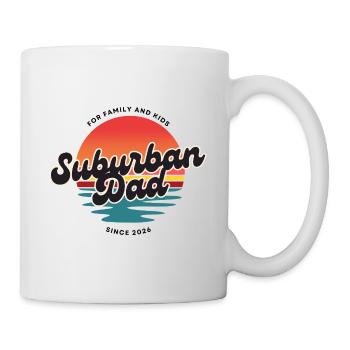 Logo rétro du Papa de banlieue - Mug blanc - blanc - Droite