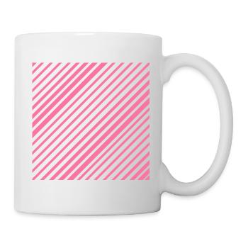 Graphic lines with diagonal stripes L pink - Mug - white - Right