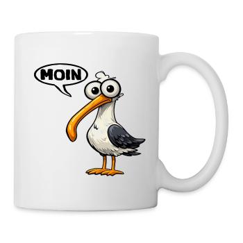 Moin Möwe Comic Miesmuschelartwuermchen  - Tasse - Weiß - Rechts